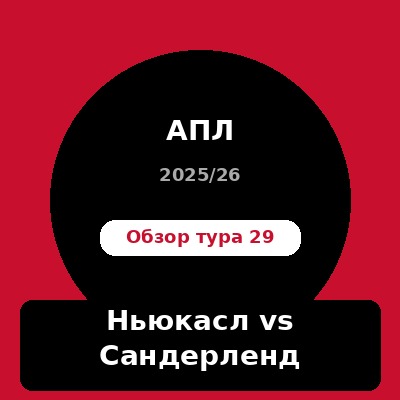 Обзор тура 29 — Ньюкасл vs Сандерленд