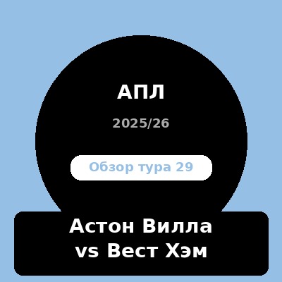 Обзор тура 29 — Астон Вилла vs Вест Хэм